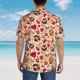 thumbnail image 4 of Balery Skull Retro record lips Camisas hawaianas de manga corta para hombre, camisas playeras de corte holgado, camisas de vacaciones con botones,XX-Large, 4 of 7