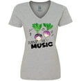 thumbnail image 3 of Inktastic Turnip the Music Partying Vegetables Women's V-Neck T-Shirt, 3 of 5