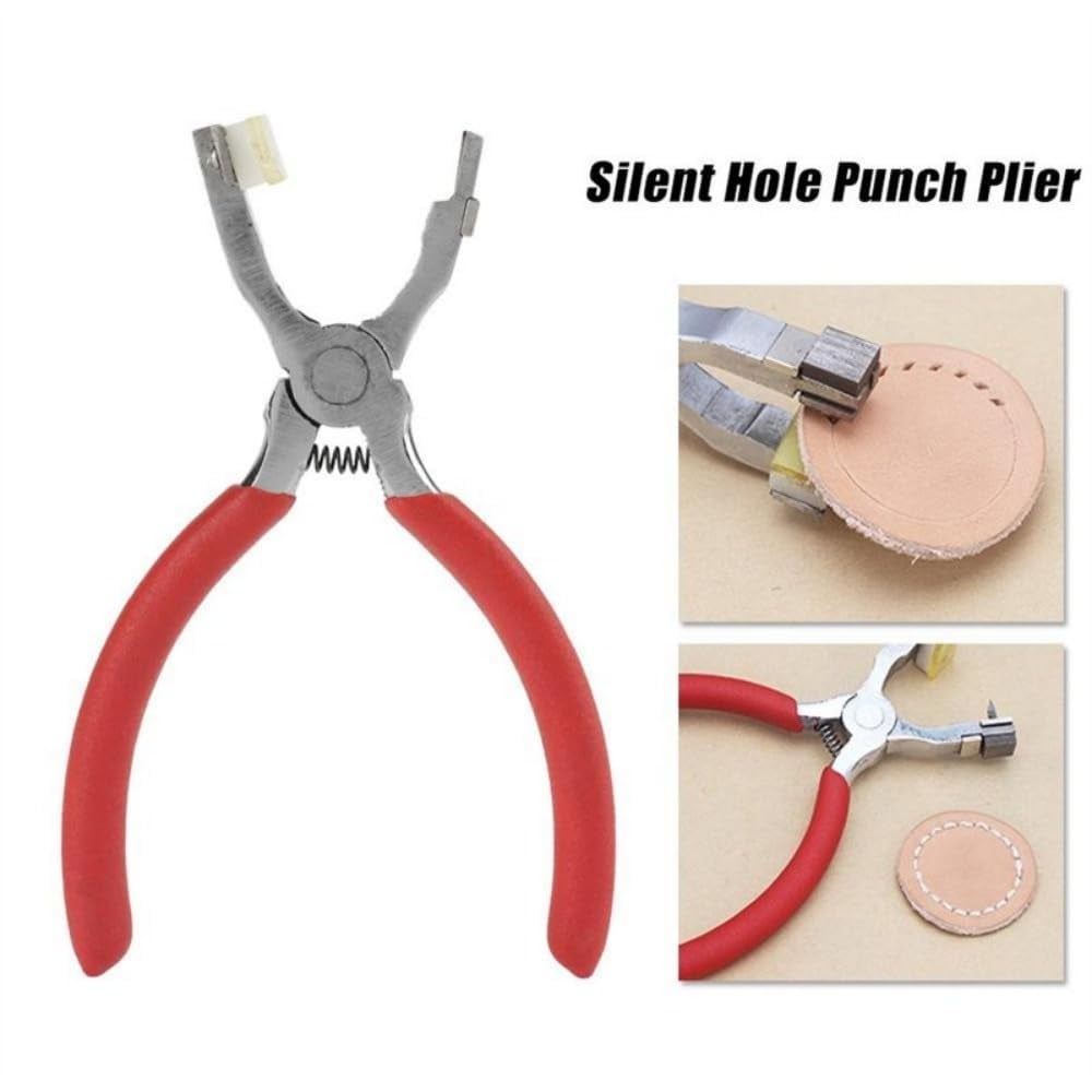 Leather Hole Punch Tool Stitching Hand Pliers 4mm Leather Craft Tool For Belts Straps Saddles Shoes