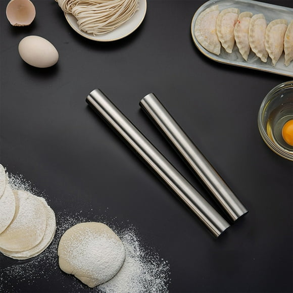 pstuiky Stainless Steel Rolling Pin Heavy-Duty Non-Stick Kitchen Tool Polished Smooth Surface Easy to Clean & Rustproof for Baking Pastry, Pizza Dough & Pie Crust