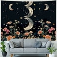 thumbnail image 4 of Nawypu  Witchy Floral Moon Phase Tapestry Boho Wildflower Wall Hanging Gothic Night Starry Sky Black Aesthetic Spring Plant Botanical Mysterious Home Dorm Decor Art Living Room Bedroom, 4 of 6