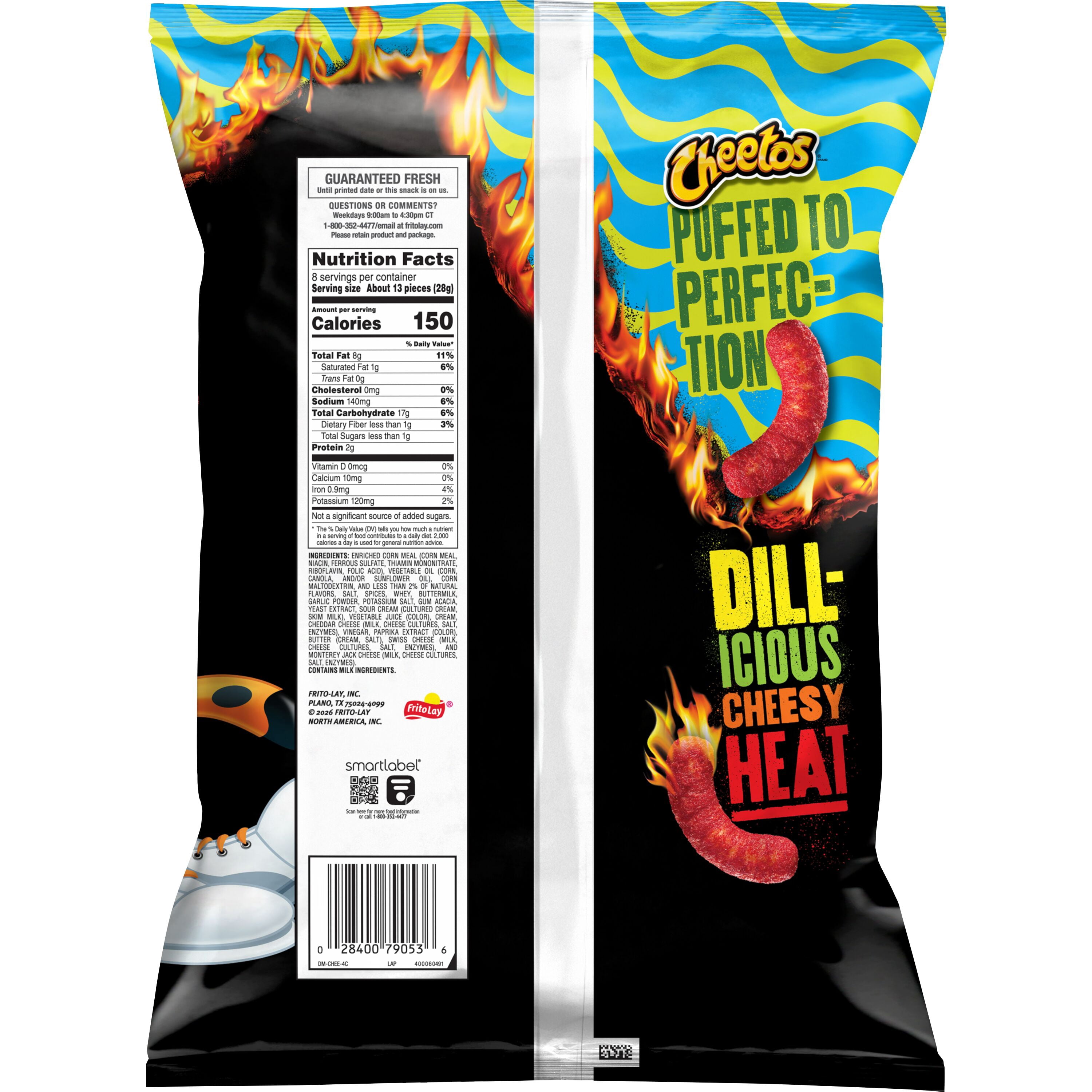Cheetos Puffs Flamin Hot Dill Pickle Cheese Flavored Snacks 8 oz