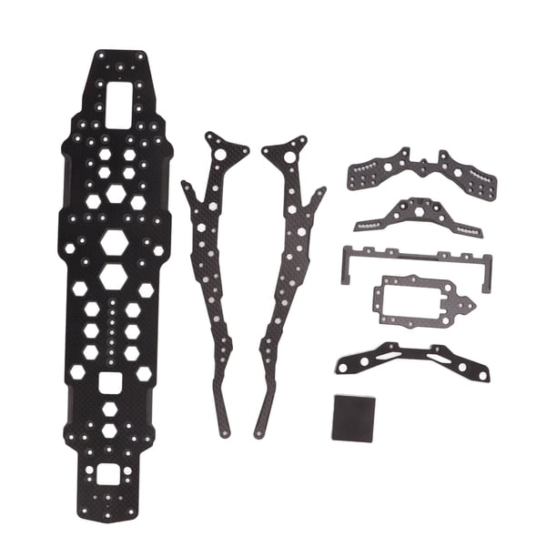 Kit de marco de chasis de coche RC kit de marco de chasis de coche RC Kit de actualización de coche RC ligero de aleación de aluminio de fibra de carbono para 3RACING D5S 1/10 ANGGREK Otros