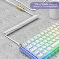 thumbnail image 3 of MAMBASNAKE C02 Coiled Keyboard Cable, Pro Custom USB-C Cable for Mechanical Keyboard, Double-Sleeved TPU Spring Cable for Gaming Keyboard, Type-C to USB-A, Detachable Gold Aviation Connector - White, 3 of 8
