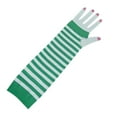 thumbnail image 3 of 1 Pair St.Patrick's Day White Green Striped Sleeve Party Striped Long Gloves(Green White), 3 of 4