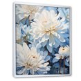 thumbnail image 2 of Designart "Minimalist Painting Of Blooming Mums In Blue And White II" Mums Floater Framed Wall Decor, 2 of 5