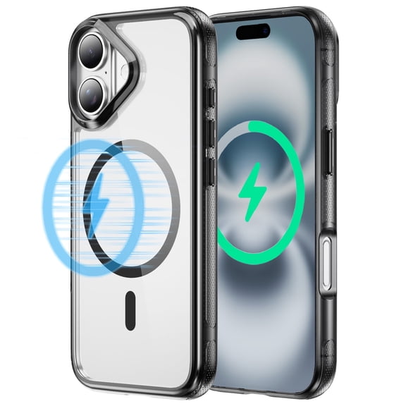 Magnetic for iPhone 16 / 6.1" Case, Compatible with Magsafe Military Shockproof Protective Bumper Cute Transparent Slim Anti-Yellowing Phone Case for iPhone 16 Cover,