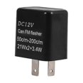 thumbnail image 2 of Universal Motorcycle Turn Signal Indicator 2-Pin Speed Adjustable LED Flasher Relay 12V Black, 2 of 3
