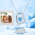 thumbnail image 3 of TINGN Birthday Gifts for Mom Birthstone Necklace 925 Sterling Silver Heart Birthstone Necklace for Mom Jewelry Anniversary Christmas Valentines Mothers Day Birthday Gifts, 3 of 5