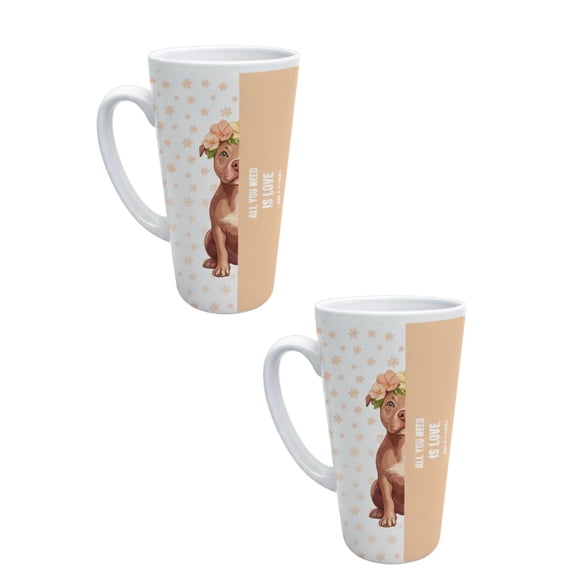 Duo de Tazas de cerámica 502 ml con diseño ilustrado de perros