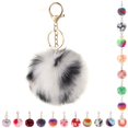 thumbnail image 2 of Pom Pom Keyring Faux Fur Decorative Fuzzy Ball Keychain Bag Charm for Women, 2 of 10