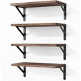thumbnail image 2 of Floating Shelves for Wall, Wood Wall Mounted Shelves for Bedroom, Bathroom, Living Room, Kitchen Storage and Decor(Black, Set of 4, 16.5 Inch), 2 of 8