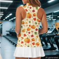 thumbnail image 4 of Yuyamidu Fall Pumpkin Sleeveless Golf Shirts for Women, Quarter Zip Breathable Quick-dry Fabric, Regular Fit For All Body Types, Suitable for Golf Tennis, For Thanksgiving Themed Sportswear, 4 of 8