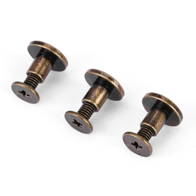 FAGINEY Brass Rivets, Leather Cap Rivet,20pcs Flat Head Copper Brass Screws Nuts Nails Rivets Leather Cap Accessory