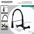 thumbnail image 5 of Gourmetier GS1240AX Heritage Double-Handle Wall-Mount Pre-Rinse Bridge Kitchen Faucet, Matte Black, 5 of 6