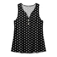 thumbnail image 3 of Dvprdro V Neck Button Front Sleeveless Top for Women Knit Loose Fit Polka Dots Summer Casual Blouse, 3 of 7