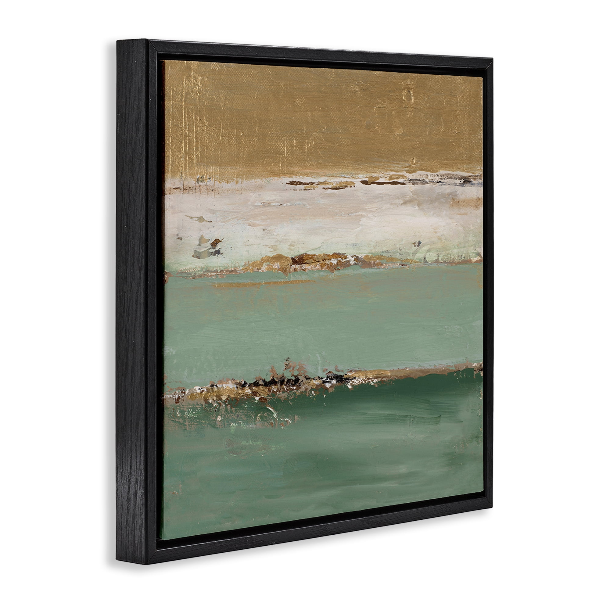 Stupell Industries Glam Streaked Gradient Abstract Painting Black Floater Framed Canvas Art Print Wall Art, 18 x 18