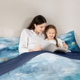 thumbnail image 5 of Feelyou Blue Watercolor Teen Bedding Comforter Set, Modern Marble Abstract Twin Comforter Sets, Chic Arwork Marbling Reversible Bedding Set, Super Cozy Room Decor, 2 Pieces, 5 of 8