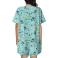 thumbnail image 3 of Bixox Women's Hawaiian Style Printed Pajama Set 2 Piece Lounge Set Top and Shorts Soft Pajamas, Shorts with Pockets, 3 of 7