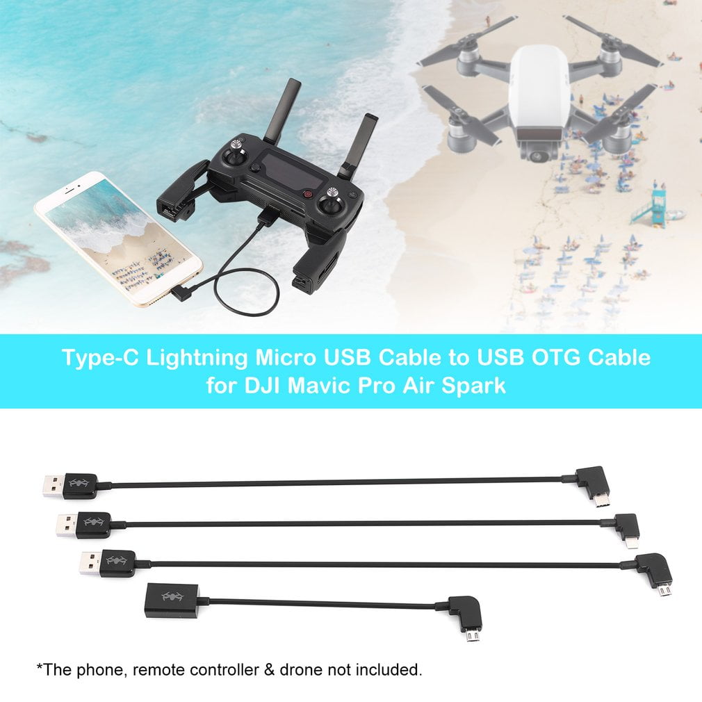 USB OTG Cable to TypeC Lightning Micro USB Cable for DJI Mavic Pro Air