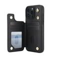 thumbnail image 3 of For iPhone 15 Plus Crossbody Wallet Phone Case,With Shoulder Strap,Card Slots,Back Double Magnetic Clasp PU Leather Flip Kickstand,Durable Shockproof Anti-fall Phone Case Cover,Black, 3 of 9