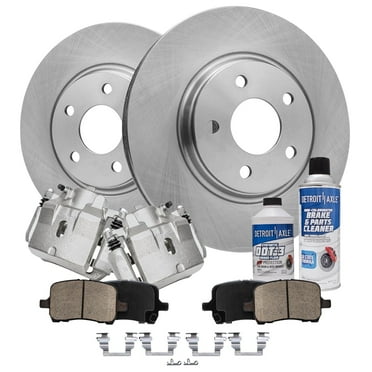 Detroit Axle - Front Disc Rotors Brake Calipers Brakes Pads for Chevy Malibu Pontiac G6 Saturn Aura