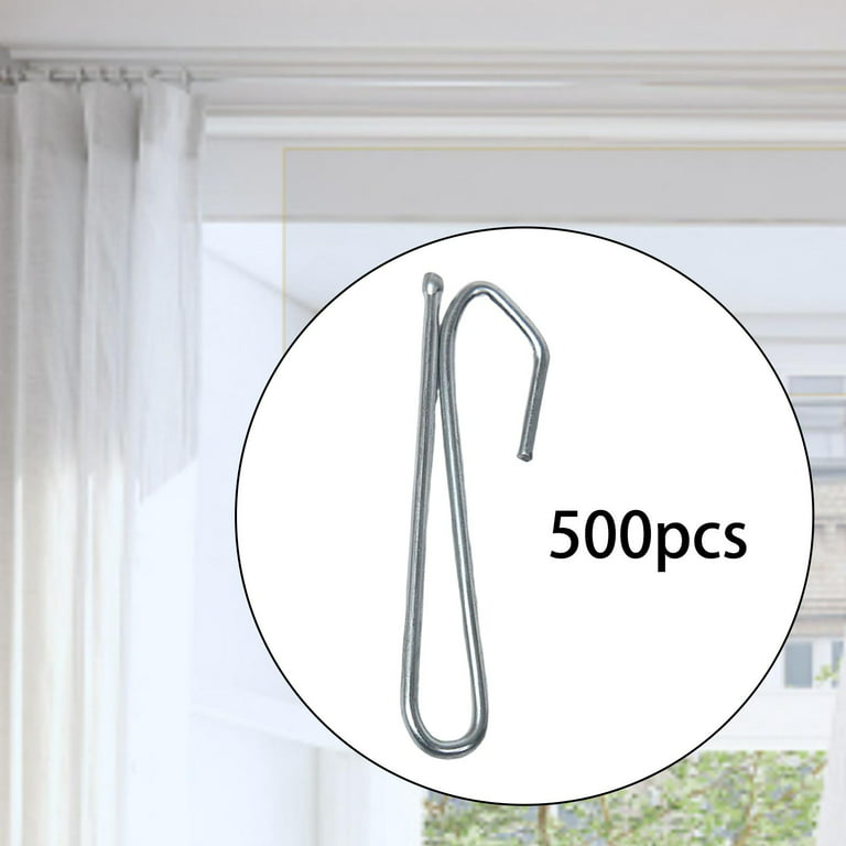 Window Curtain Hooks, Drapery Hooks for Pleated Drapes, Curtain Pins for Drapes, Rustproof Drape Hooks 500PCS, Size: Others