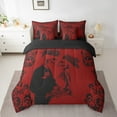 thumbnail image 2 of Erosebridal Gothic Skull Bedding Set 7 Piece Queen Red Black Couple Rose Skull Comforter Set With Sheets Damask Skeleton Goth Bed In A Bag For Women Men,Romantic Wedding Valentines Day Bed Set, 2 of 5