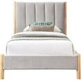 thumbnail image 3 of Meridian Furniture Lit Simple en Tissu Gris Kona, 3 of 24