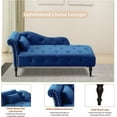 thumbnail image 6 of Holaki 60.6" Velvet Chaise Lounge Buttons Tufted Nailhead Trimmed Solid Wood Legs with 1 Pillow,Blue, 6 of 7