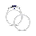thumbnail image 4 of Everly Women's Created Sapphire 10k White Gold Bridal Set, 4 of 7
