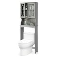 thumbnail image 1 of Gymax Grey Bathroom Over The Toilet Space Saver Storage Cabinet Organizer Shelf, 1 of 10