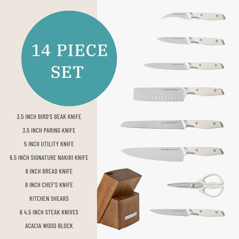 Free Shipping! The Pioneer Woman Linen 14-Piece Knife Block Set