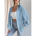 thumbnail image 2 of Womens Long Sleeve Cardigan Soft Knit Cardigan Sweater Light Blue XL, 2 of 6