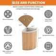 thumbnail image 2 of QinaQin Cesto esquinero para ropa con tapa, capacidad de 58 L, estructura plegable de bambú con bolsa lavable para recámara o baño, 2 of 8