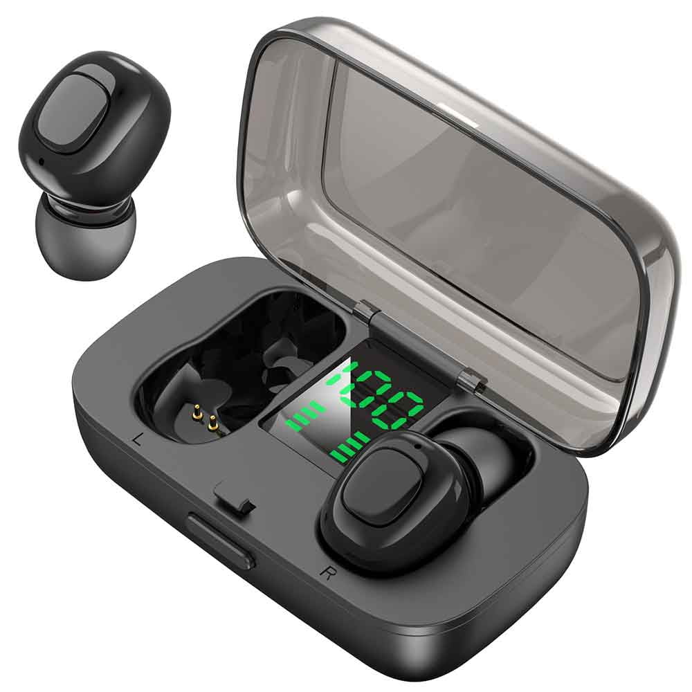 AMGRA Wireless Earbuds Bluetooth Headphones Mini Bluetooth Earbuds Super Bass Wireless Headset with LED Power Display Charging Case, Sport in-Ear Ear Buds with Charging Case A