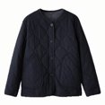thumbnail image 4 of Roncen Women's Loose-Fit Casual Long Sleeve Cotton Jacket - Warm Winter Padded Coat Without Hood - Relaxed Lightweight Outwear for Daily Comfort, 4 of 8