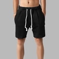thumbnail image 3 of Heavyweight Knitted Shorts for Men Summer Casual Elastic Waist Jacquard Straight Leg Shorts with Pockets, 3 of 6