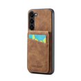 thumbnail image 4 of ELEHOLD for Samsung Galaxy S23 Plus Leather Wallet Case with Card Slots Magnetic Button Kickstand Function Full Body Protective Shockproof Cover for Samsung Galaxy S23 Plus 6.6",Brown, 4 of 7
