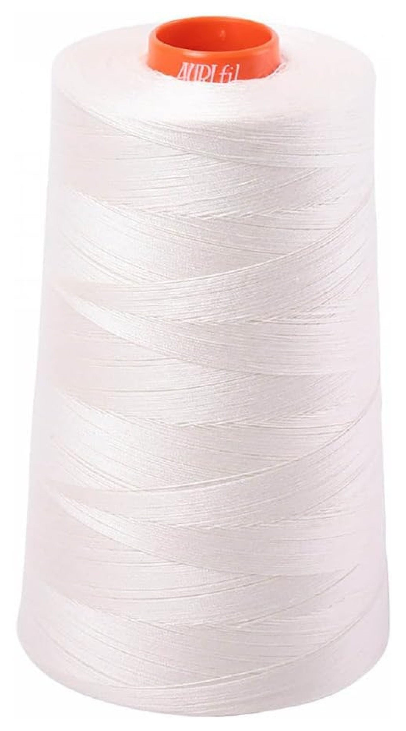 50 Wt 100% Cotton Thread - 6542 Yard Cone, Chalk - for Quilting, Piecing, Applique & Embroidery - Long Staple, Durable Sewing Thread