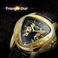 thumbnail image 2 of Winner Fashion Sports Triangle Dial Golden Skeleton Mysterious Watch Men, 2 of 8