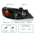 thumbnail image 3 of Spec-D Tuning Black Projector Headlights W/LED Compatible with 2005-2010 Pontiac G6, Left + Right Pair Headlamps Assembly, 3 of 7
