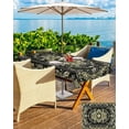 thumbnail image 4 of Vintage Green Outdoor Tablecloth - 52x70 Inch Rectangle Dining Table Cover, Southwestern Geometric Abstract Art Waterproof Outdoor Table Cloth with Umbrella Hole & Zipper for Picnic/Patio, 4 of 5