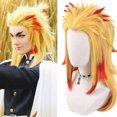 thumbnail image 1 of Demon Slayer Rengoku Kyoujurou Cosplay Party Costume Outfits Halloween Party Anime Set Gifts, 1 of 5