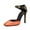 Orange, variant on XYD Women Fashion Square Close Toe Pumps Ankle Strap D'Orsay Leopard Print Stiletto High Heel Sandals Club Event Shoes Size 7 Black