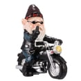 thumbnail image 1 of Figura decorativa de gnomo, estatua de resina para jardín, Dwarf Ride Mot, 1 of 1