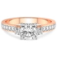 thumbnail image 3 of 4 Carat IGI Certified Cushion Shape Lab Grown Diamond Engagement Ring | 14K Rose Gold |Trilogy Three Stone Diamond Ring | FG-VS1-VS2 Quality Friendly Diamonds, 3 of 4