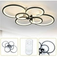 thumbnail image 3 of ANQIDI Modern Acrylic LED Ceiling Light Stepless Dimming Ring Chandelier for Living Room Bedroom (72W 6 Heads), 3 of 10