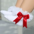 thumbnail image 2 of Toddler Baby Girls Princess Bowknot Frilly Trim Socks Cotton Ruffle Socks, 2 of 4