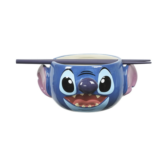 Lilo & Stitch Stitch Head 33 Oz Sculpted Ceramic Ramen Bowl With Chopsticks